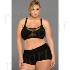 New women sports bra Black microfiber athletic work out 1X/2X 3X/4X 30130X