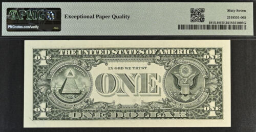 1988A $1 Federal Reserve Note PMG 67EPQ - Birthday Fancy Serial Number 00024000 - Picture 3 of 3