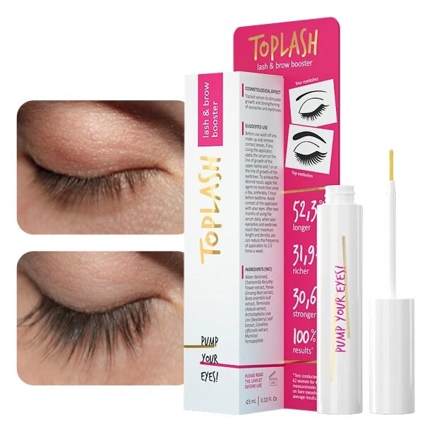 Toplash Eyelash Growth Serum for Longer, Thicker, Fuller Brows & Lash 0.1 fl.oz.