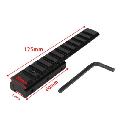 Zielfernrohrhalterung 11mm auf 20mm Picatinny Rail Adapter Extend Riser
