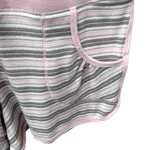 VICTORIA'S SECRET Lounge Romper Size Medium Pink Waffle Knit Henley - Picture 8 of 10