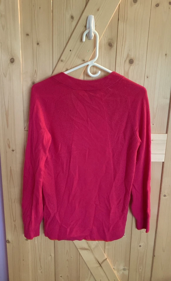 Suéter Rag & Bone Cashmere Cuello en V - XS Borde Naranja Magenta Nuevo con Etiquetas Foto 2 de 4