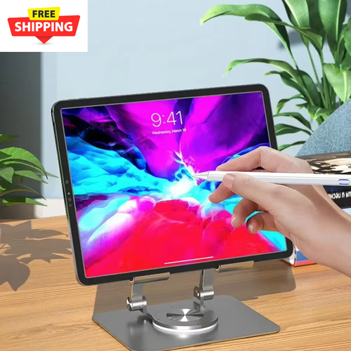 360° Rotatable Tablet Stand Adjustable Foldable Desktop Stand Holder Compatible - Picture 3 of 12