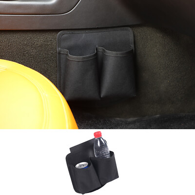 Black Center Console Side Water Cup Storage Bag Trim For Corvette C7 2014-2019