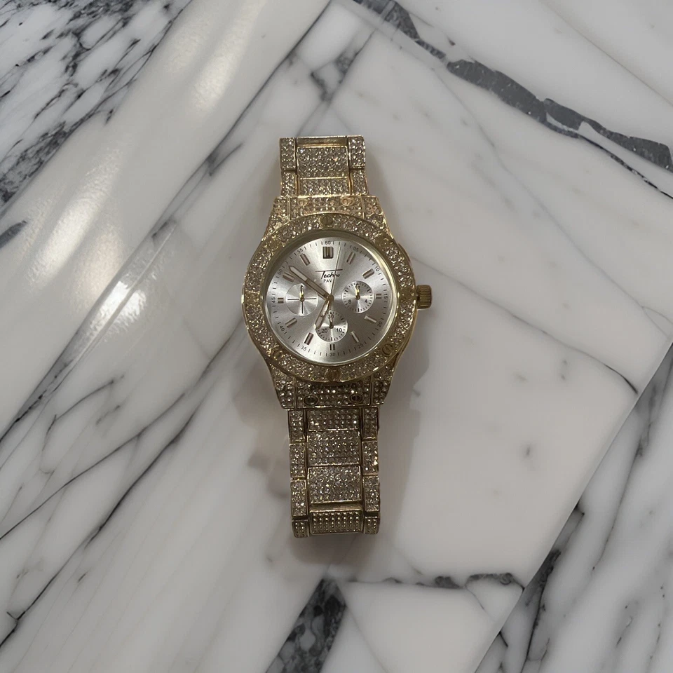 Relojes Techno Pave para hombre Hip Hop helado micro pavé correa de metal WM 8918-103AA Foto 3 de 3