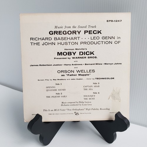 Moby Dick Melville 45 RPM Soundtrack Vinyl Record Gregory Peck RCA (EPB-1247) - Picture 2 of 9