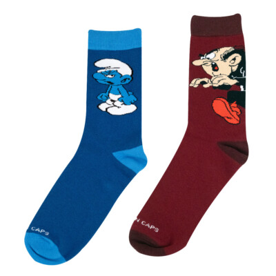 Bavarian Caps 2er Sockenbox Schlümpfe Unisex Freizeitsocken Gargamel Muffi Neu