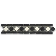 B0005P Marble Mosaic Border Listello Tile Classic White Jade 2x10.6 Polished