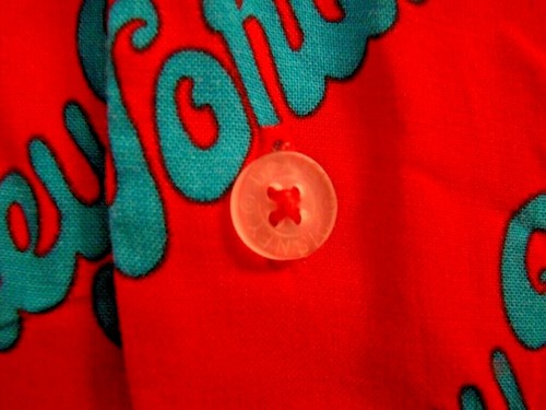 Disney Shirt Walt Disney World Mens XXL Camp Retro Red Aqua Button Front Rayon - Picture 9 of 10