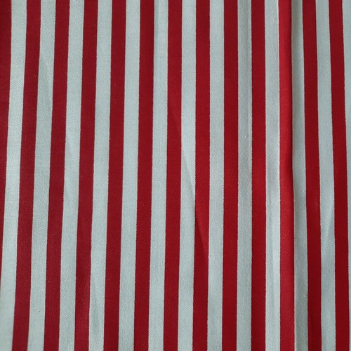 Vintage Cotton Fabric 44" X 20" & 35" X 9" Red & White Stripes Sewing Quilting