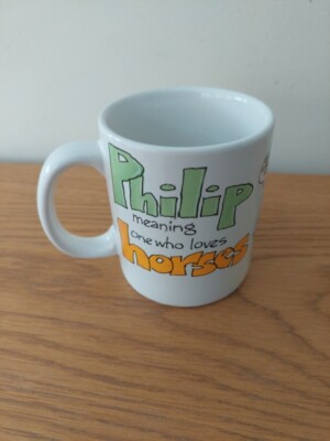 Horse Lovers  Mug Philip Meaning One Who Loves Horses Gift Idea 