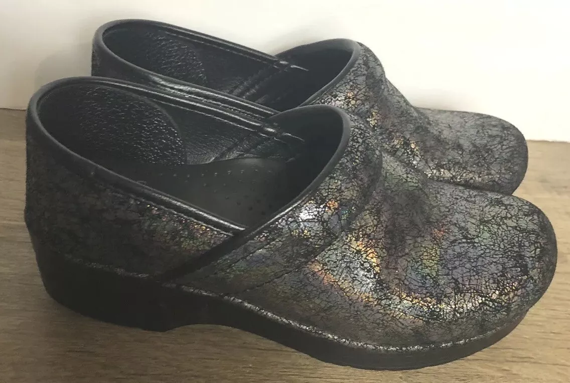 Dansko Women's Professional in Black Glitter Clog 38