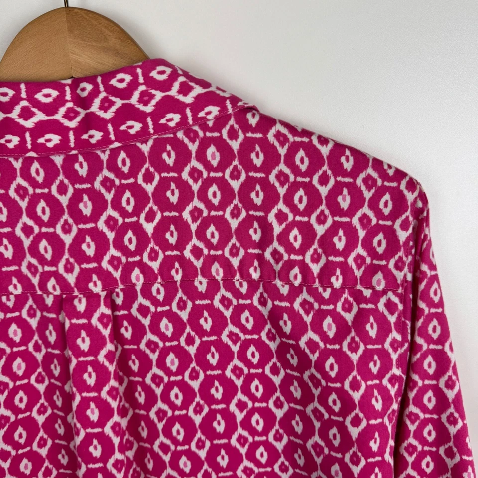 Camisa informal Westbound para mujer sin arrugas con botones talla 1X rosa manga 3/4 Foto 3 de 4