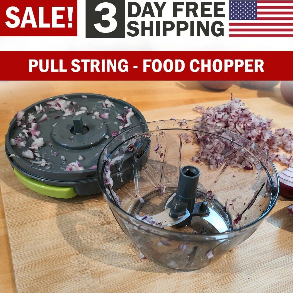 Hand Pull String Vegetable Chopper Onions Manual Food Chopper Slicer Mincer  Tool