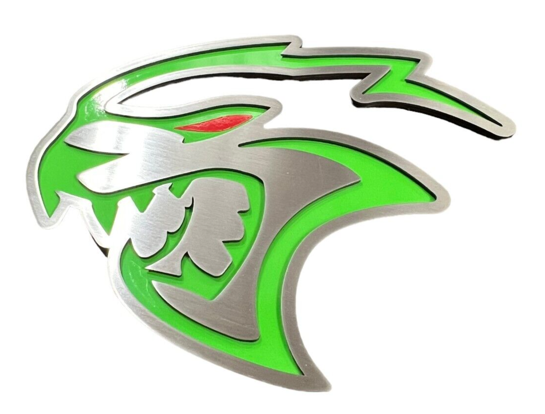 Stainless Green Hellcat Redeye Fender Badge Emblems For 2015-23