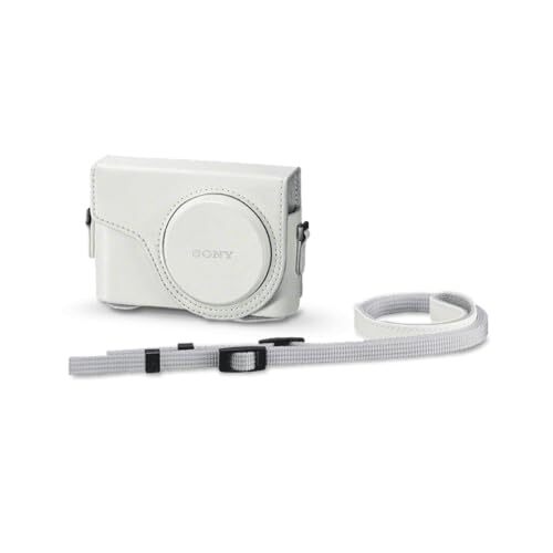 New Sony LCJ-WD-W White Camera Case with Shoulder Strap for DSC