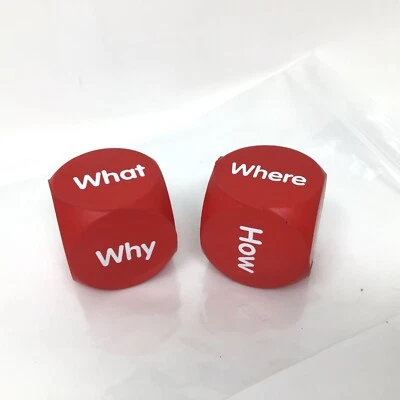 Question Dice Red Foam Teaching Resource English Literature 1.5" How Why Where - Image 1 of 4