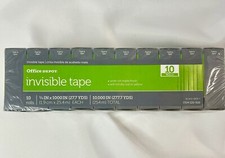 Office Depot Transparent Invisible Tape, 3/4" x 1000", Clear, Pack of 10 rolls