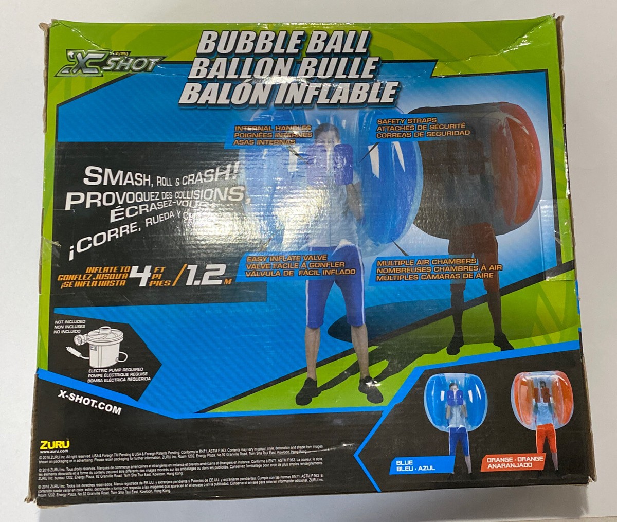 Damaged Box* Zuru X Shot Bubble Ball - 4ft Inflatable Wearable