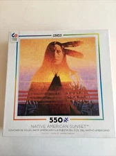 NEW Ceaco Native American Sunset - Two Feathers Puzzle (550 Pieces)