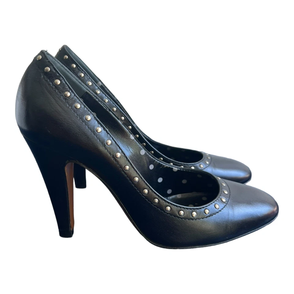 Moschino Zapatos Mujer Talla EU 38 US 7.5 Negro con Tacón a Lunares 3.8" Foto 2 de 4