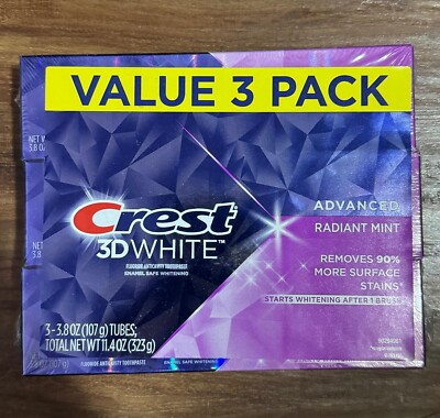 Crest 3D White Toothpaste Radiant Mint 3 Pack