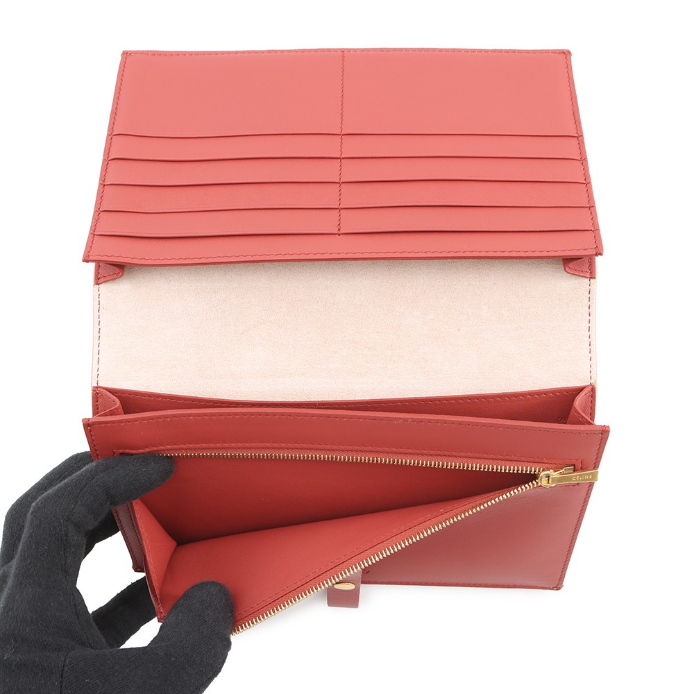 CELINE Large Strap Multifunction Leather Beige/Re… - image 6