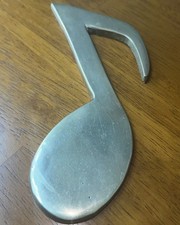 Vintage Brass 5.25&rdquo;  Eighth Note Paperweight Taiwan
