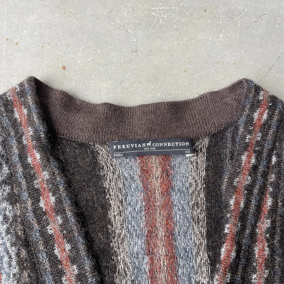 Peruvian Connection Women's Extra Small Alpaca Blend Long Cardigan Sweater Gray - Image 2 of 4