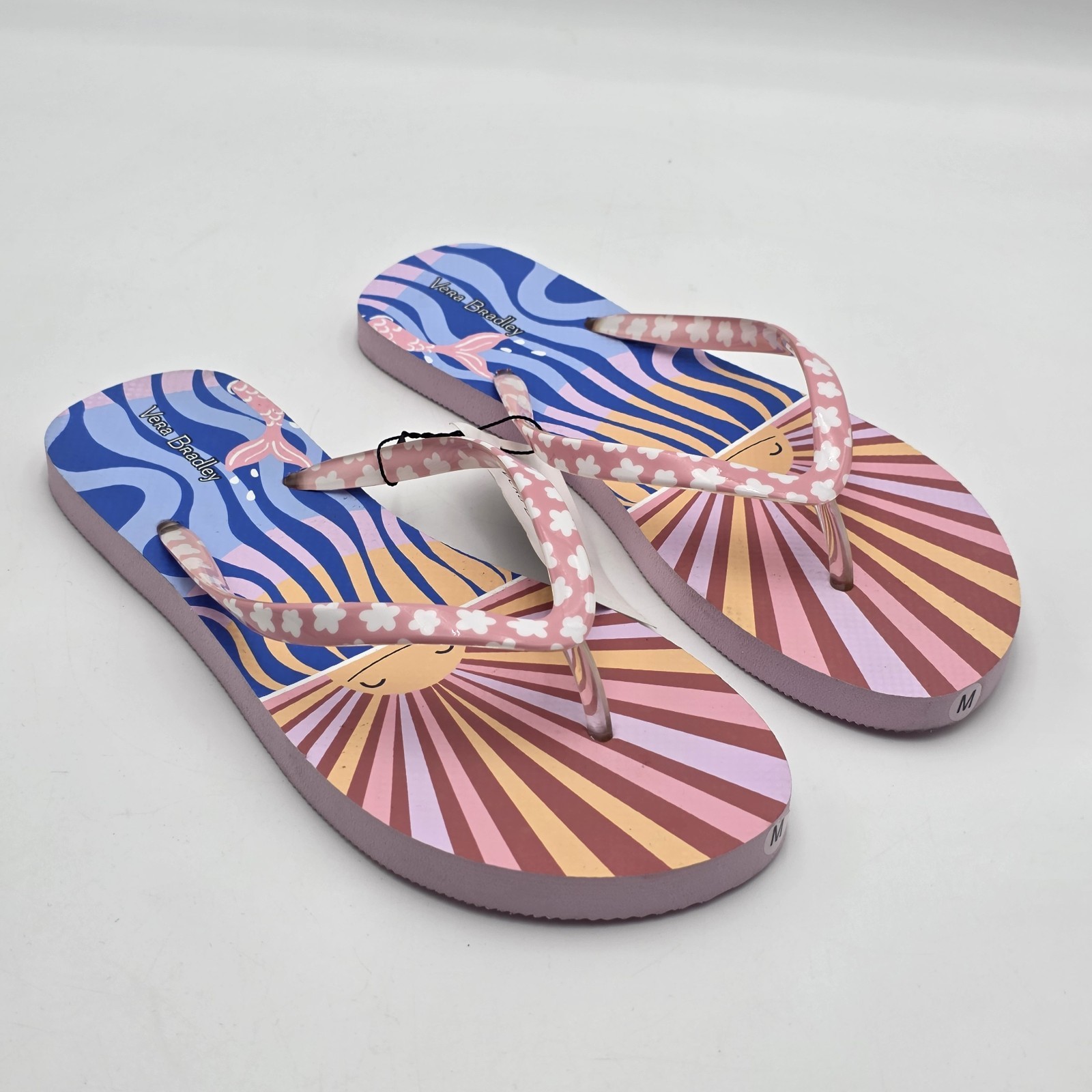 Vera Bradley Flip Flops Aloha Blooms Women's Size Medium 7-8 NWT