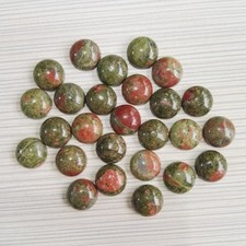 30pcs 16mm Natural Unakite Stone Round CAB CABOCHON DIY Jewelry Making No Holes