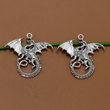 10 Pcs Alloy Dragon Charm Pendants Jewelry Making Accessory for Necklace