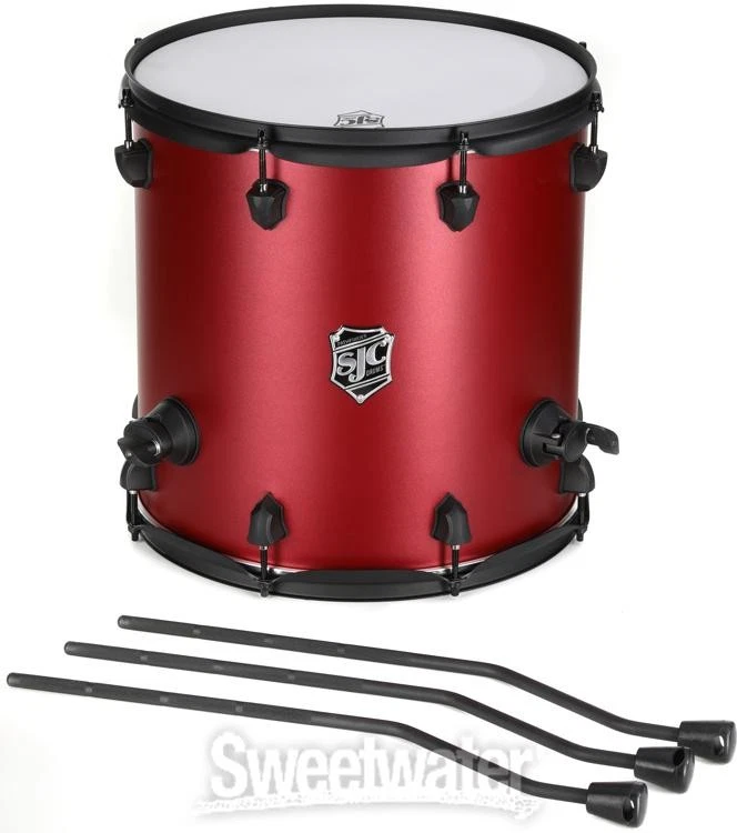 Batería personalizada SJC Pathfinder Floor Tom - 14 pulgadas x 14 pulgadas, rojo petardo, Foto 2 de 4