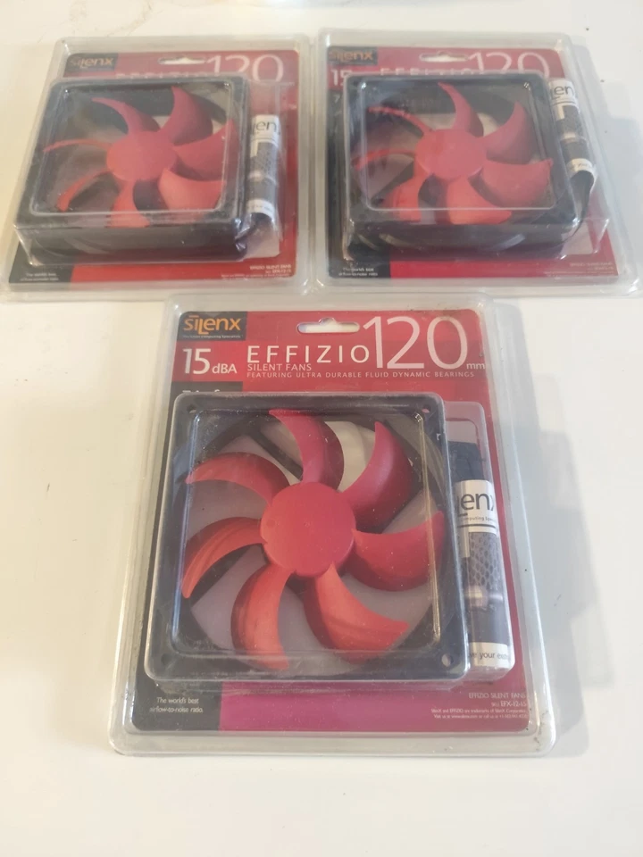 Lote de 3 Ventiladores SilenX Effizio 120mm Estuche PC SilenX - 15 dBA / 74 CFM, Nuevos en Paquete Foto 3 de 3