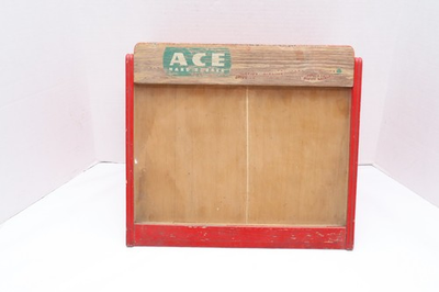 #ad VTG ACE HARDWARE COMB WOOD GENERAL STORE COUNTER DISPLAY CASE ADVERTISING ATQ $281.37
