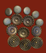 lot of 14~ 3 dress sets ~  vintage metal buttons 1”-1 & 3/8"