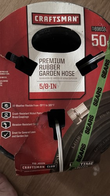 #ad New Sears Craftsman USA NOS 50ft x 5 8quot; Premium Rubber Hexagon Garden Hose 69602 $159.99