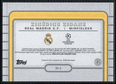 UEFA チャンピオンズリーグ ハイライト DVD 11枚組セット 2025-26 Topps UEFA Club Competitions #8B-8 Zinedine Zidane 8 Bit