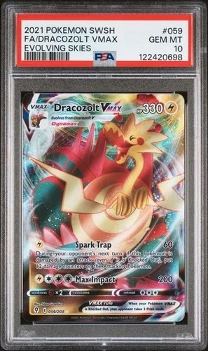 DRACOZOLT VMAX 059/203 PSA 10 • 2021 SWSH07: Evolving Skies Holo