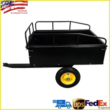 Heavy Duty ATV Trailer Steel Dump Cart, 750 lbs 15 Cu.Ft, Garden Utility Trailer