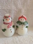 FENTON 95th Anniversary Artist Signed Hand Painted Mr & Mrs  Snowman READ