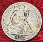 1891 Seated Liberty Half Dollar VG-F