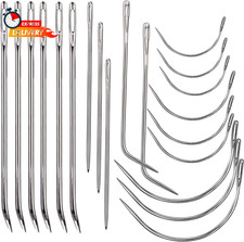20 Pcs Leather Sewing Needles,Heavy Duty Sewing Needles Kit Include Curved Leath