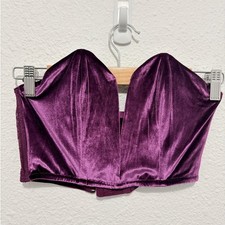 Victoria's Secret Velvet Purple Corset Top Lace Whimsygoth NWT Coquette