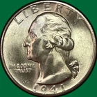 1941-D Washington Quarter Silver Brilliant Uncirculated BU Coin #38663