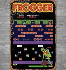 Frogger Arcade Game 8 x 12 Vintage Novelty Metal Sign Made In USA New!