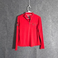 Jamie Sadock Golf Pullover Womens Sz M Red Quarter Zip Long Sleeve Athletic Top