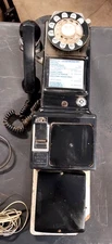 Vintage Black Bell  Systems Bell Rotary Pay Phone 3 Coin Slot with Ringer Box