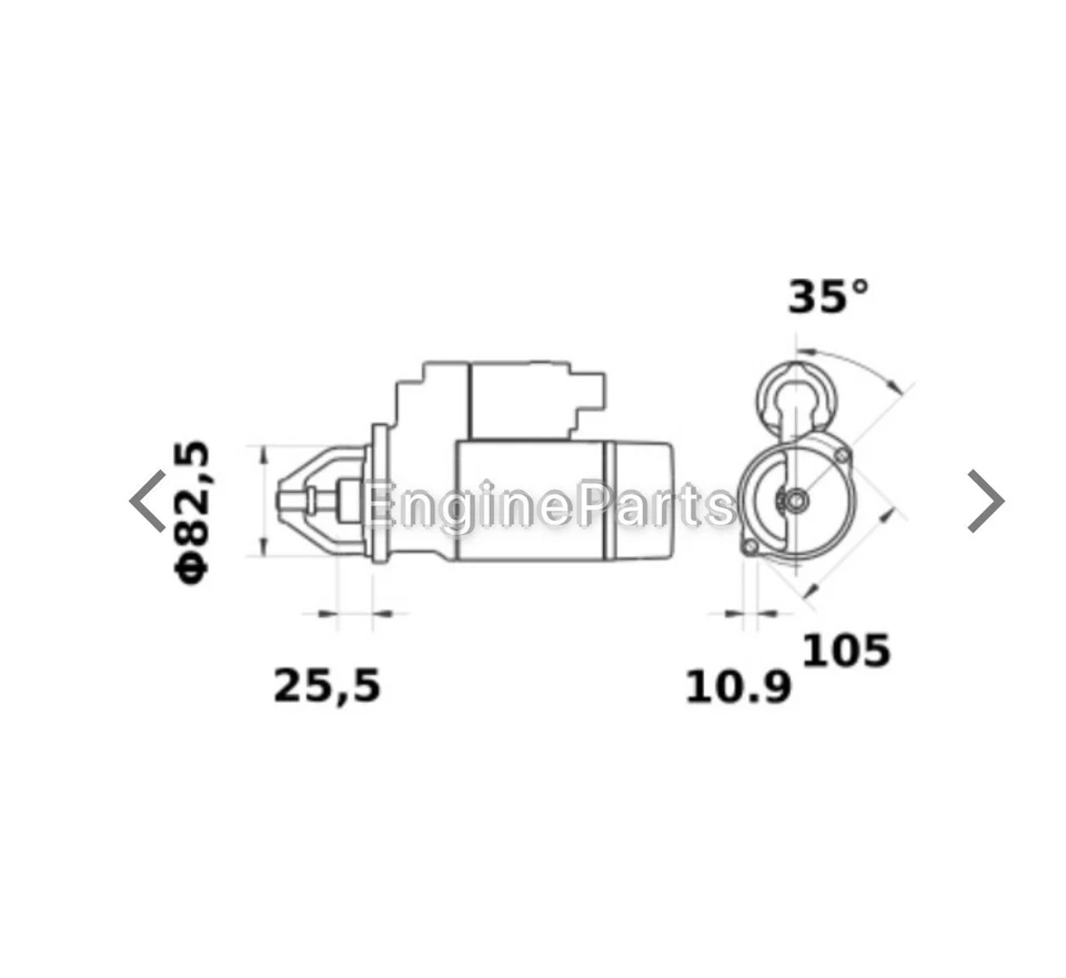 Mahle MS659 New Starter Motor AZE6589 12V 2.6KW 9T Foto 4 de 4