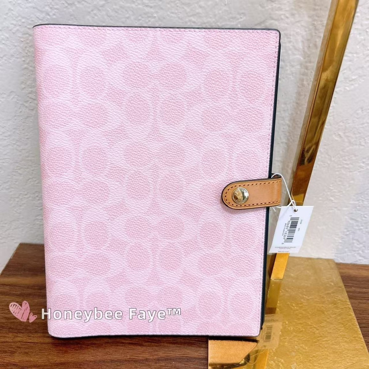 NWT Coach CEA49 Notebook in Signature Canvas Powder Pink | eBay